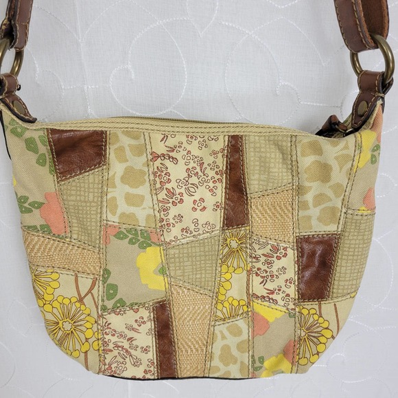 Fossil Womens Bag One Size Tan Canvas Floral Crossbody Adjustable Strap - Picture 8 of 8